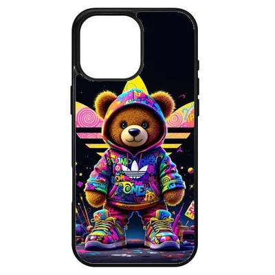 Husa protectie Apple iPhone 15 Plus, Colorful Aluminium TPU, design Bear
