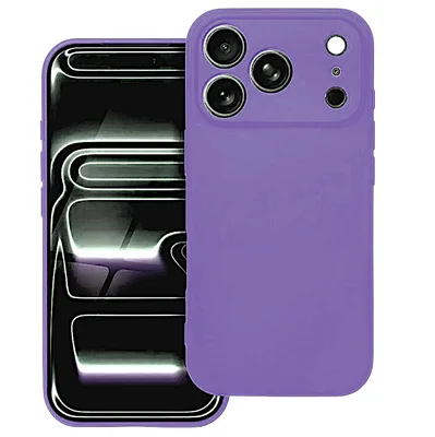 Husa Apple iPhone 17 Pro Max, Luxury Silicone, protectie camera, catifea in interior, mov