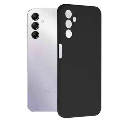 Husa Samsung Galaxy S25 Plus (S25+), Luxury Silicone, protectie camera, catifea in interior, neagra