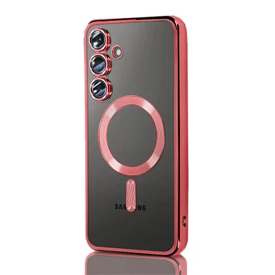 Husa Samsung Galaxy A15 5G, Electroplating Magsafe TPU, protectie camera, rosu