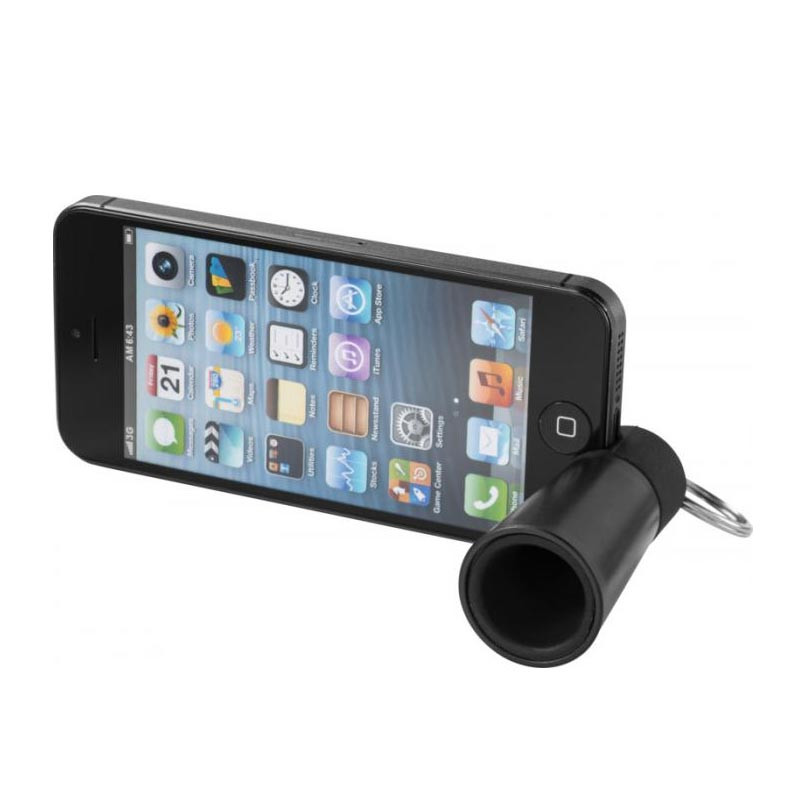 Breloc stand telefon mobil cu functie amplificare sunet de pana la 3X, negru — varianta 3