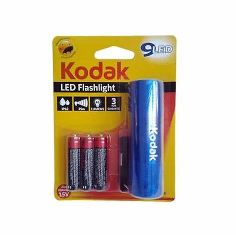 Lanterna Kodak 9 LED-uri, 46 lumeni, carcasa metalica, baterii incluse, albastra — varianta 2