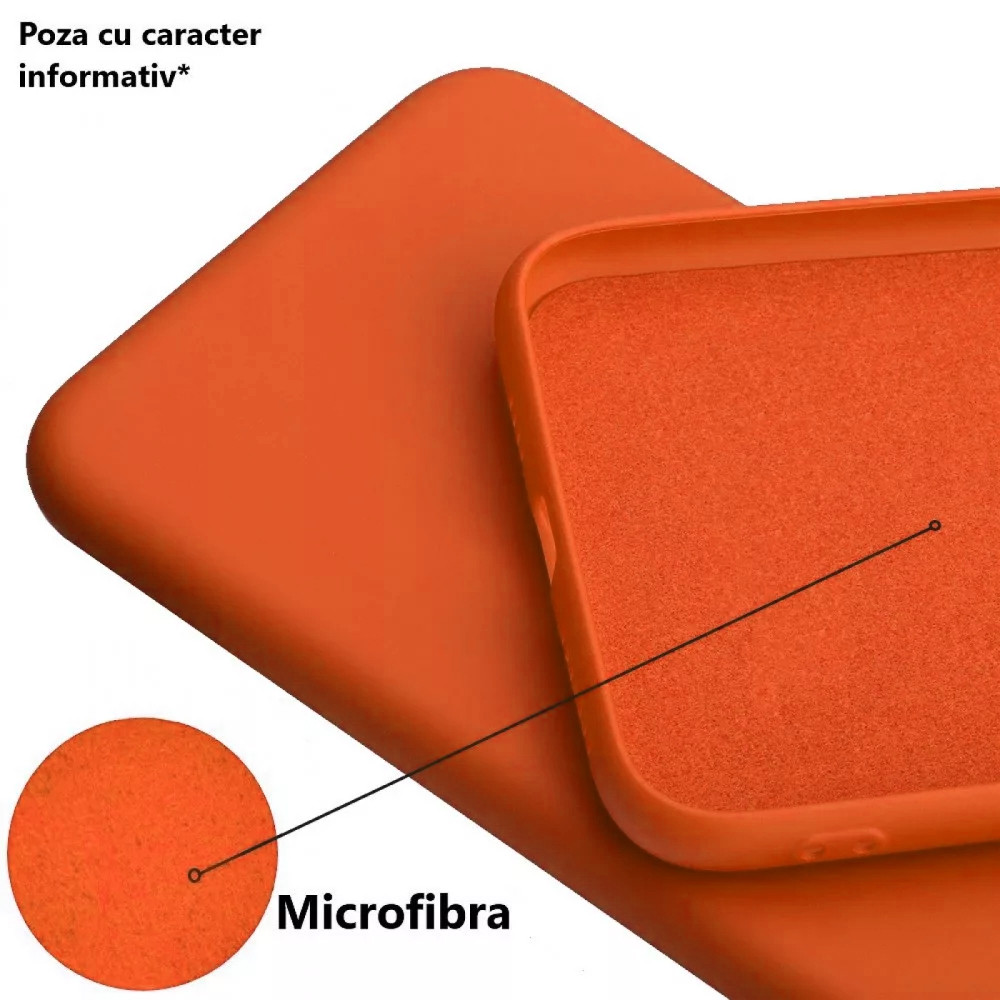 Husa Apple iPhone 11 Luxury Silicone, catifea in interior, protectie camere, portocalie — varianta 2