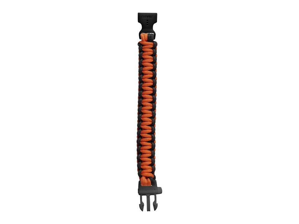 Bratara model Elevate Elliott Survival din snur tip Paracord, cu fluier, negru/portocaliu — varianta 2