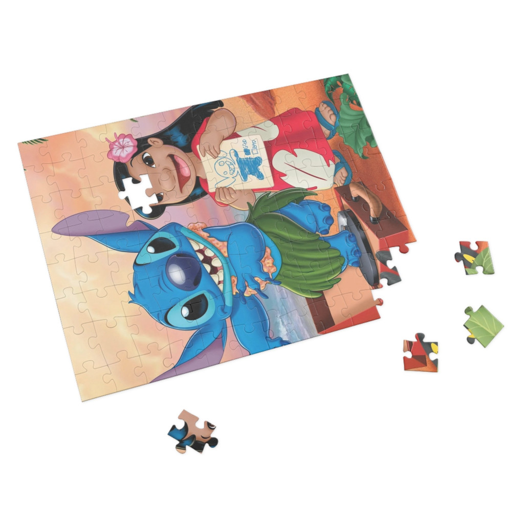 Puzzle 80 piese, 20 x 15 cm, personaje Lilo and Stitch, model 2 — varianta 2