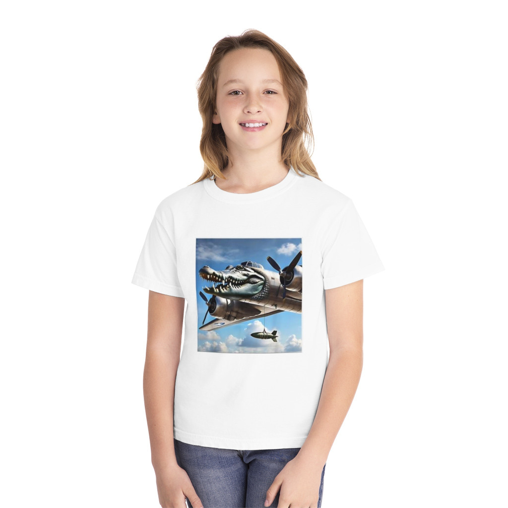 Tricou personalizat alb, copii/adulti, design Bombardino Crocodilo, modal, diverse marimi — 3