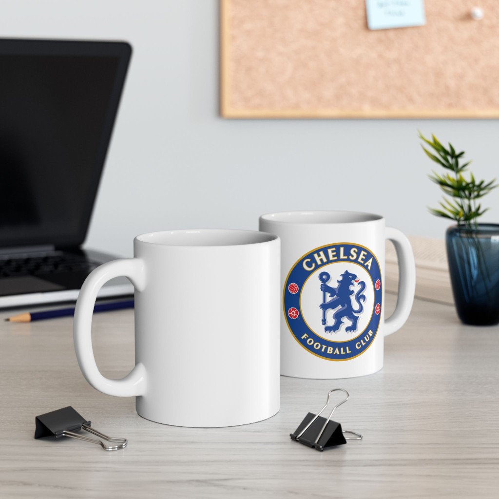 Cana ceramica personalizata, design Chelsea, 330 ml, alba — varianta 2