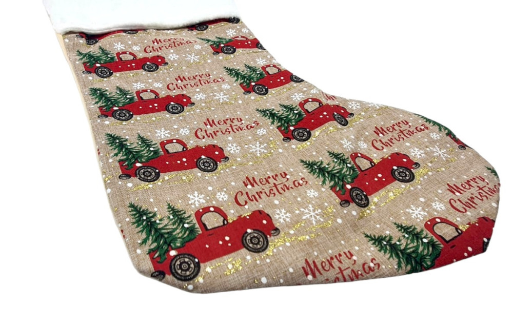Ciorap cadouri, imprimeu Merry Christmas, 15 x 30 cm — varianta 2