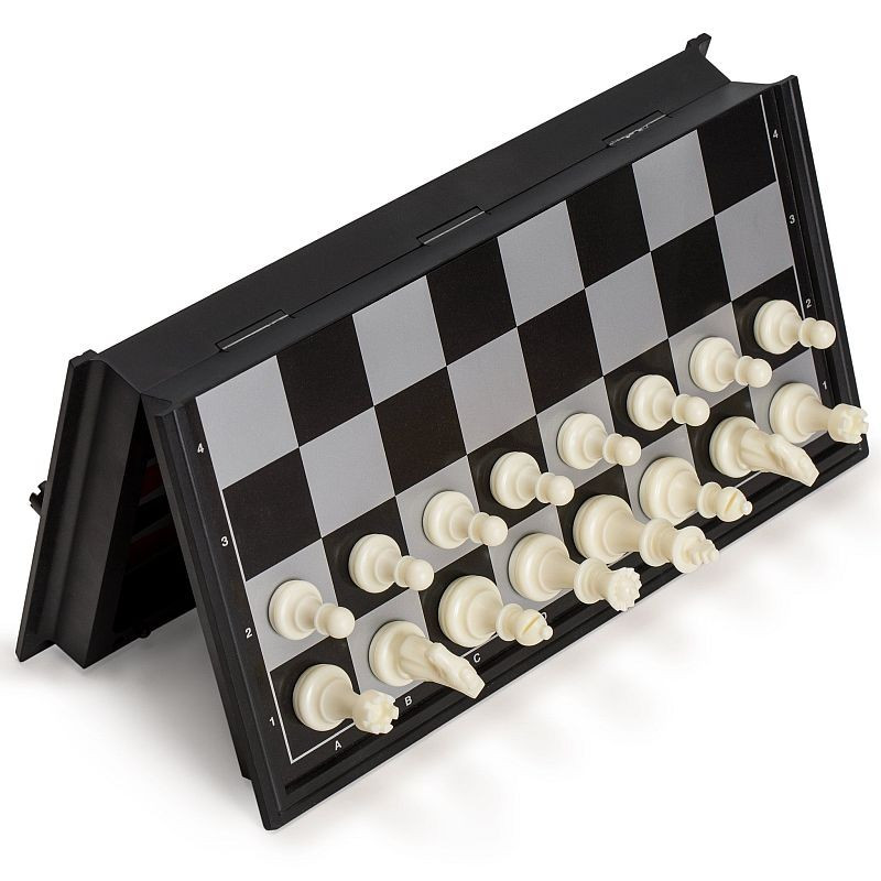 Joc de sah cu 32 piese, magnetic, tabla de joc 32x32 cm — varianta 2