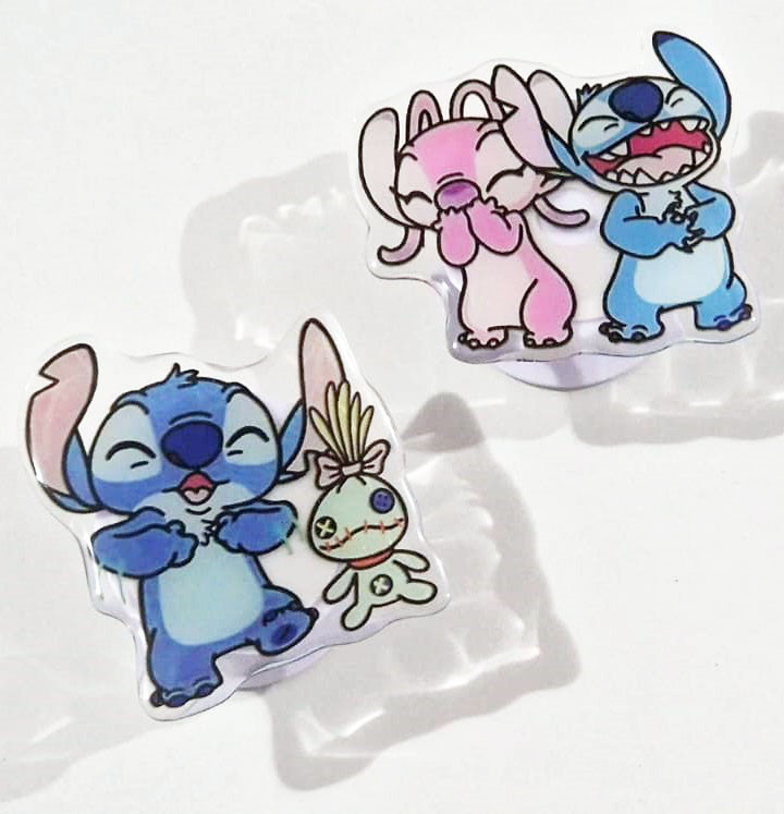 Suport telefon mobil tip popsocket, model Stitch si prietenul lui — varianta 3