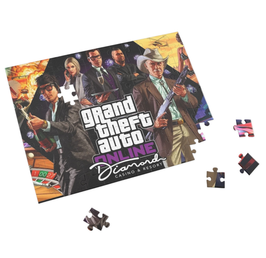 Puzzle 80 piese, 20 x 15 cm, personaje GTA, model 2 — varianta 2