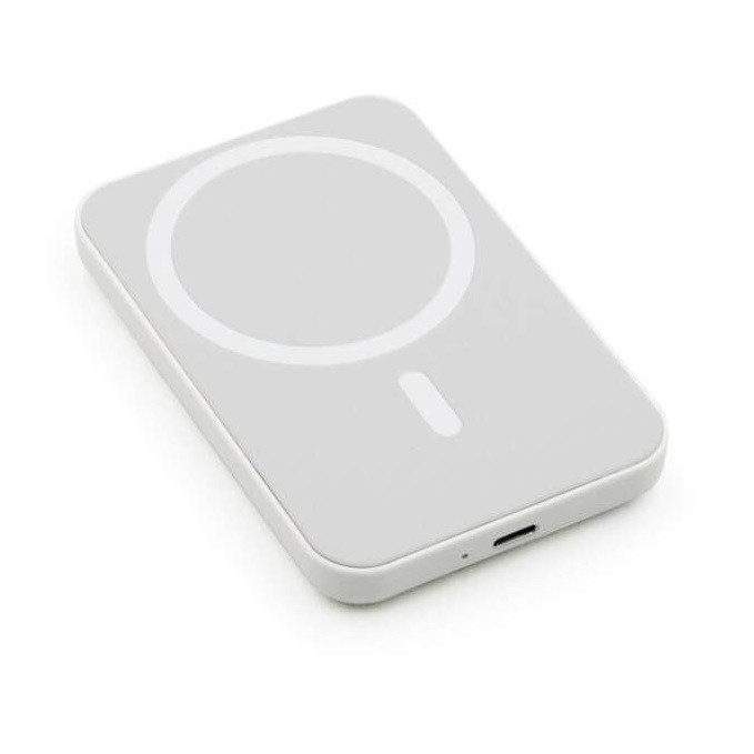Baterie externa Magsafe, 5000 mA, compatibila Iphone, Samsung, Huawei si alte modele cu suport incarcare Wireless, alba — 2