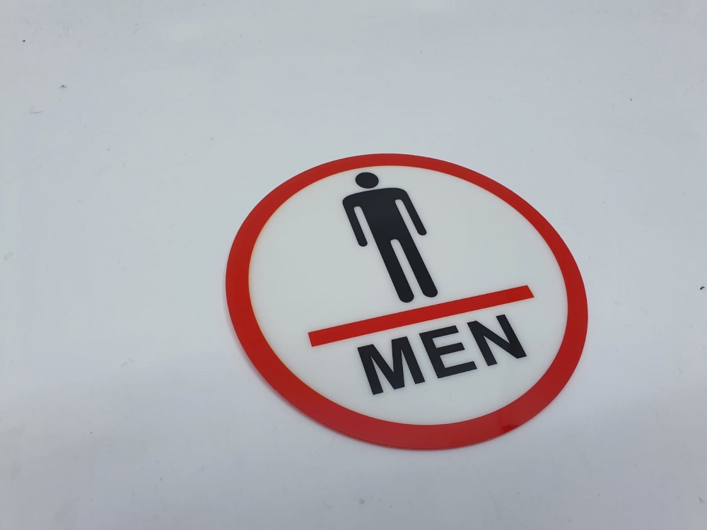 Indicator toaleta barbati, autocolant — varianta 2