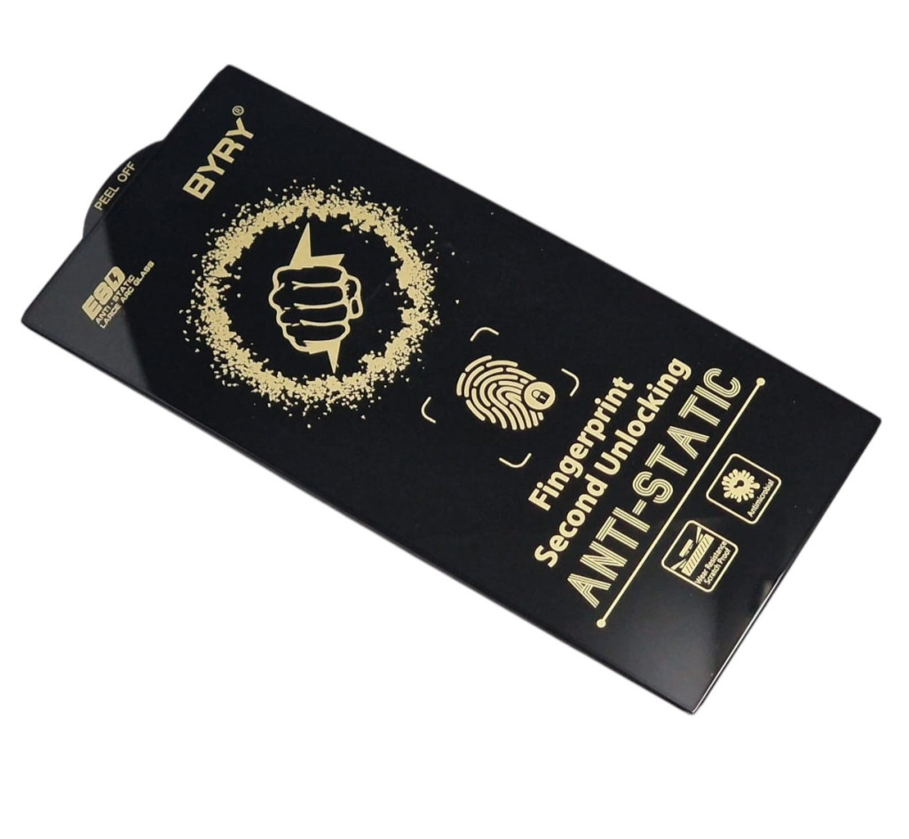 Folie sticla Samsung Galaxy S24 Ultra, BYRY Antistatic ESD, deblocare amprenta, margini negre — 2