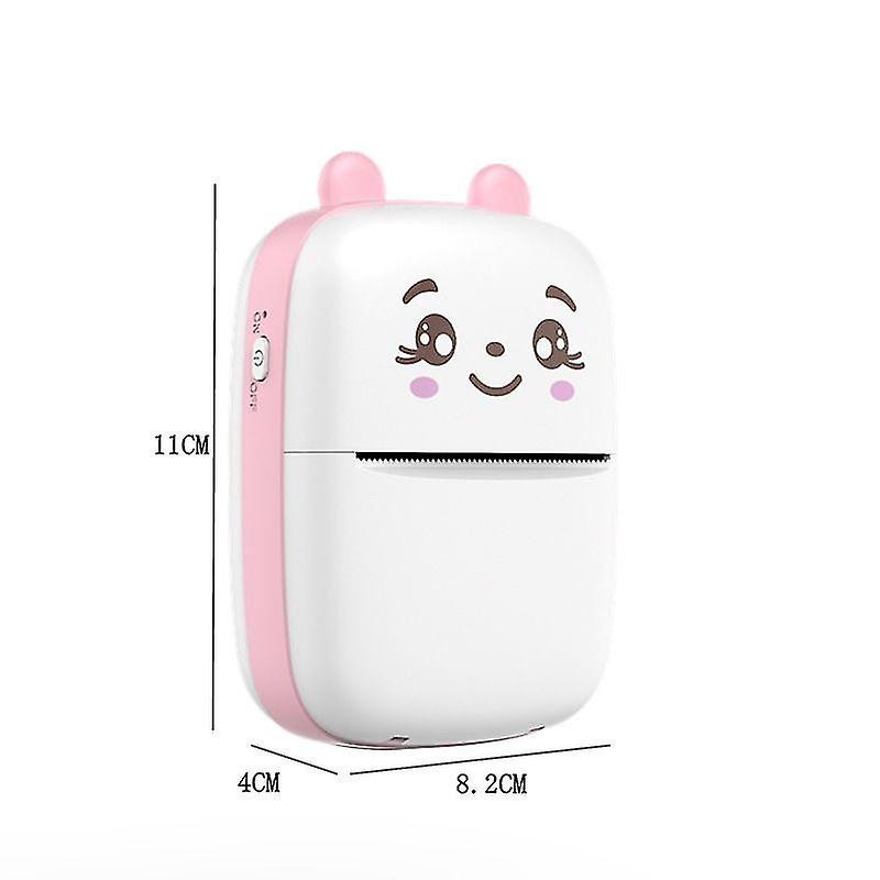 Mini imprimanta termica ABC, compatibila iOS/Android, model pisicuta, roz — varianta 4
