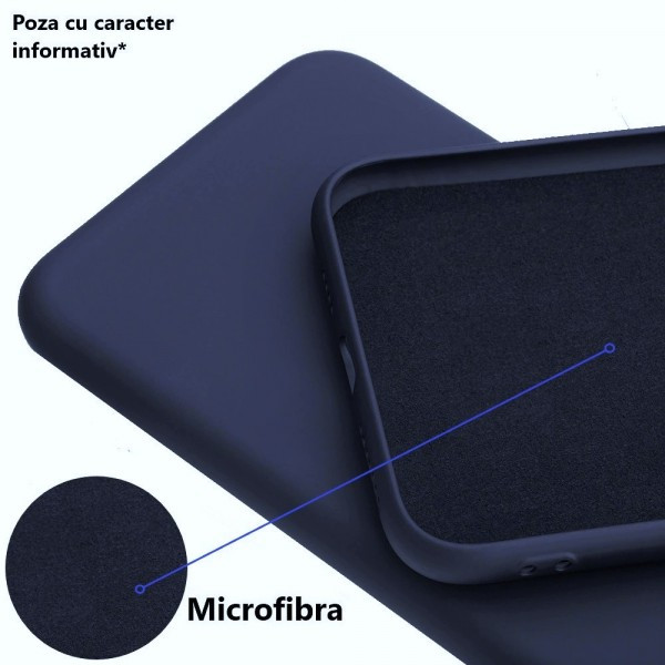 Husa Apple iPhone 13 Pro Max Luxury Silicone, catifea in interior, protectie camere, albastru inchis — varianta 2