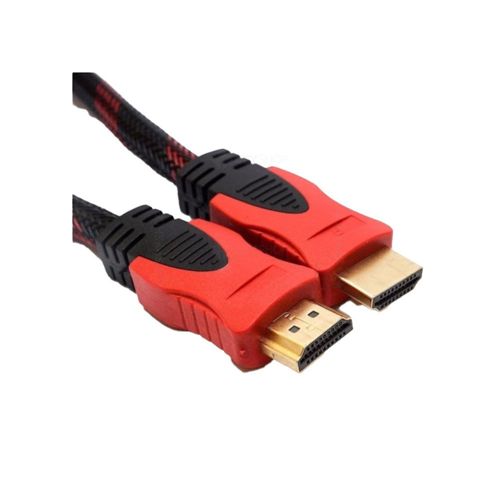 Cablu HDMI to HDMI, lungime 1.5 metri, protectie textila, negru/rosu — 3