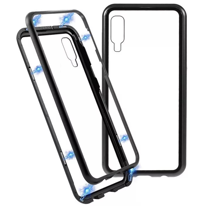 Husa de protectie Magnet Glass 360° pentru OnePlus 8, sticla fata + spate, neagra — varianta 2