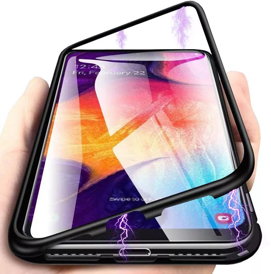 Husa de protectie Magnet Glass 360° pentru OnePlus 8, sticla fata + spate, neagra — varianta 3