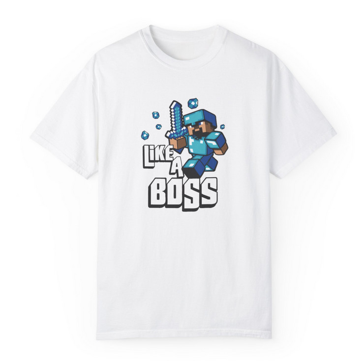 Tricou personalizat alb, copii/adulti, design Like a Boss, modal, diverse marimi — varianta 2