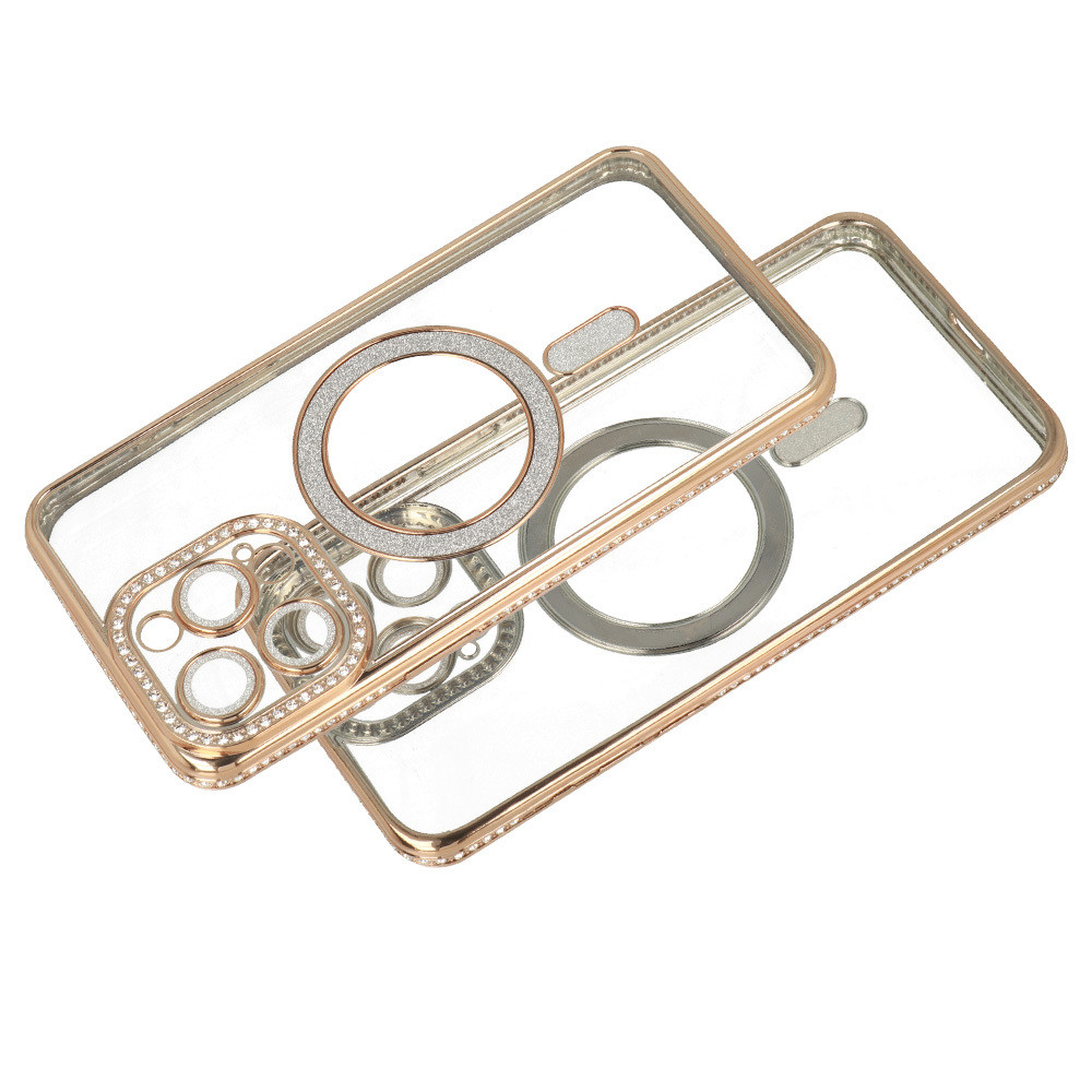 Husa Samsung Galaxy A36, Electroplating Bling Magsafe, protectie camera, aurie — varianta 2