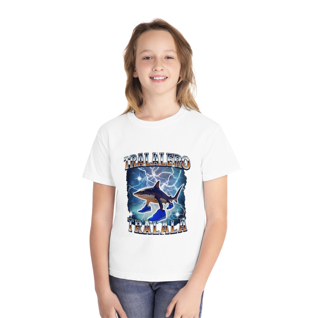 Tricou personalizat alb, copii/adulti, design Tralalero Tralala, modal, diverse marimi — 3