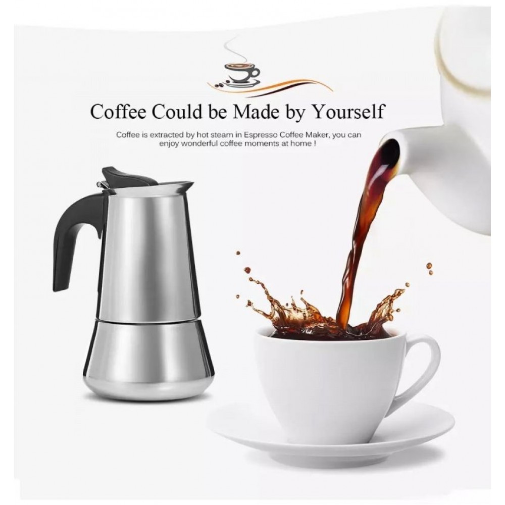 Cafetiera, espresso maker, otel inoxidabil, 450 ml, 9 cesti — varianta 3