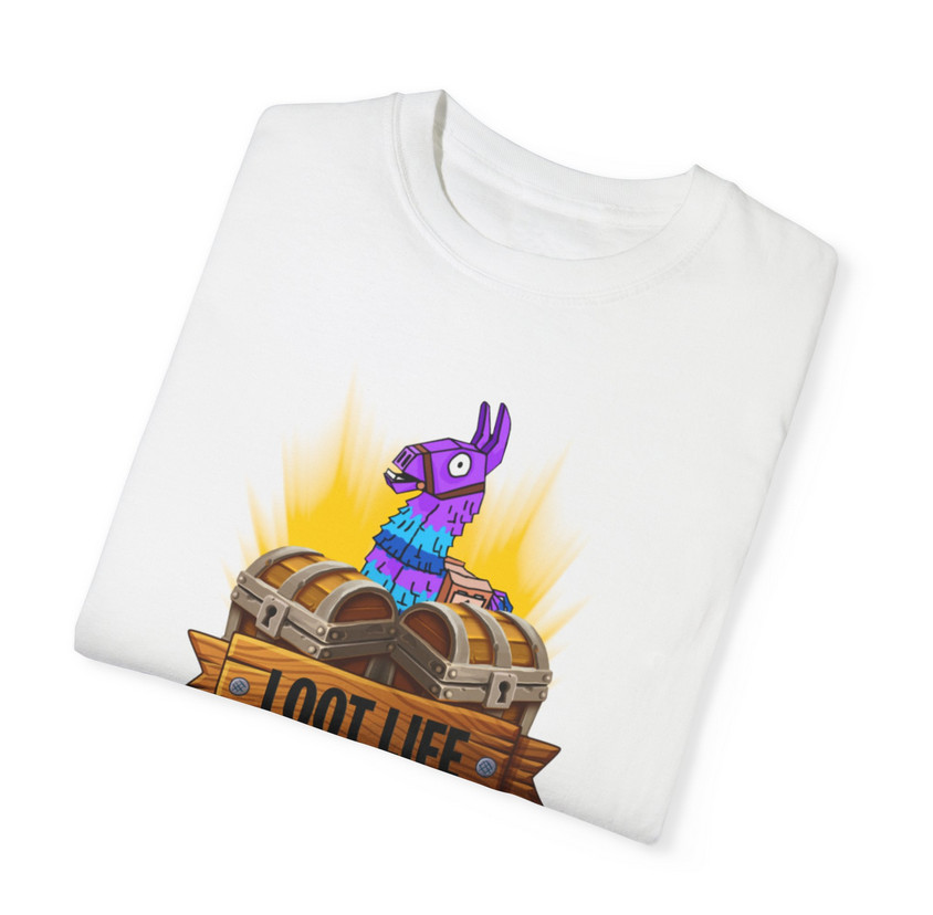 Tricou personalizat alb, copii/adulti, design Loot Life, modal, diverse marimi — 3