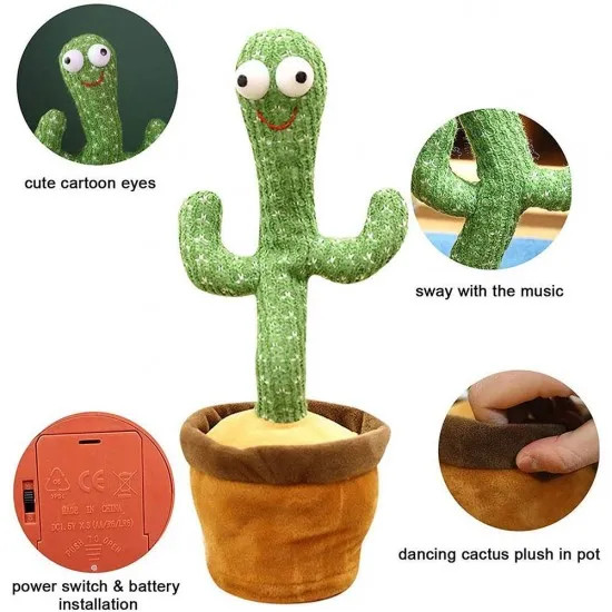 Jucarie de plus Cactus dansator - Danseaza, Canta, Imita — varianta 4