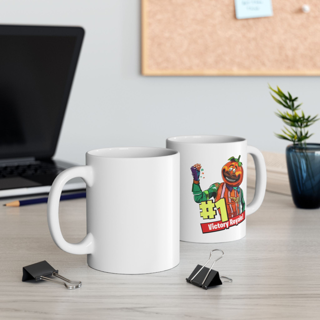 Cana ceramica personalizata, design Victory Royale, 330 ml, alba — 4