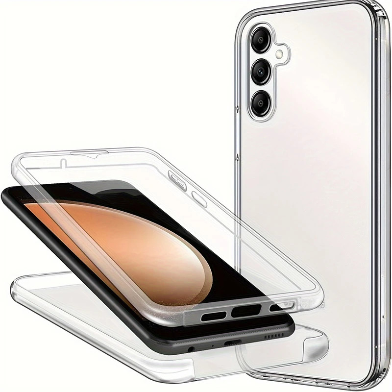 Husa protectie Samsung Galaxy S24 FE (fata + spate) Fully PC & PET 360°, transparenta — varianta 2