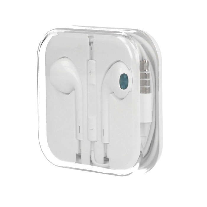 Casti audio cu microfon Megabass, conector jack 3.5 mm, albe — 2