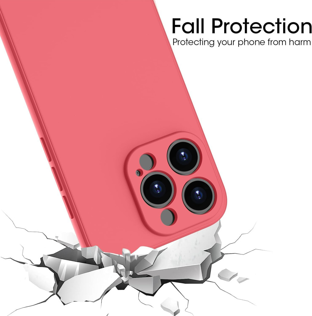 Husa Apple iPhone 14 Pro Max, Luxury Silicone, catifea in interior, protectie camere, rosie — varianta 3