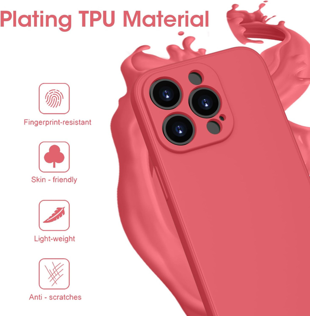 Husa Apple iPhone 14 Pro Max, Luxury Silicone, catifea in interior, protectie camere, rosie — varianta 5