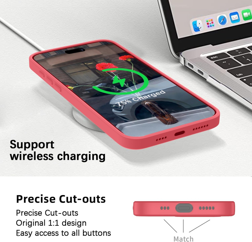Husa Apple iPhone 14 Pro Max, Luxury Silicone, catifea in interior, protectie camere, rosie — varianta 6