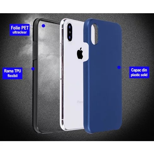 Husa protectie Huawei Y6P (fata + spate) Fully PC & PET 360°, portocalie — 3