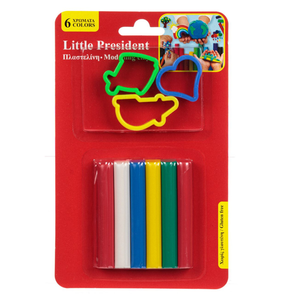 Set plastilina Little President, 6 culori si 3 forme din plastic — varianta 2