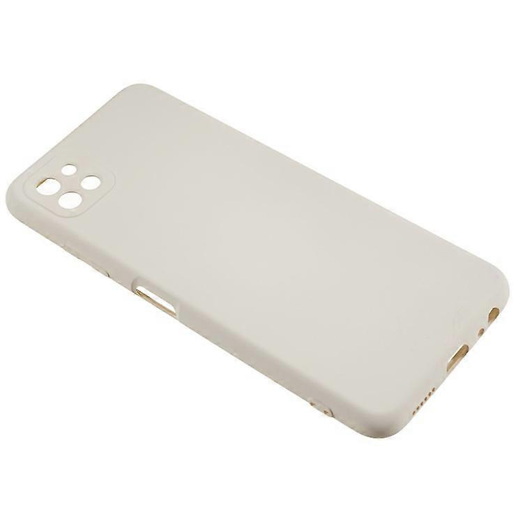 Husa Samsung Galaxy A22 5G Luxury Silicone, catifea in interior, protectie camere, bej — varianta 3
