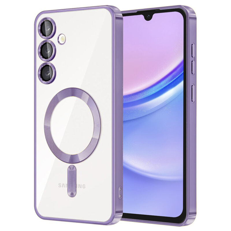 Husa Samsung Galaxy A15 5G, Electroplating Magsafe TPU, protectie camera, mov lila — varianta 2