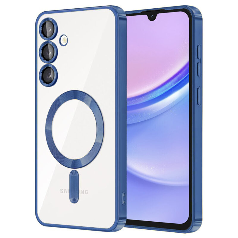 Husa Samsung Galaxy A15 5G, Electroplating Magsafe TPU, protectie camera, albastra — varianta 2