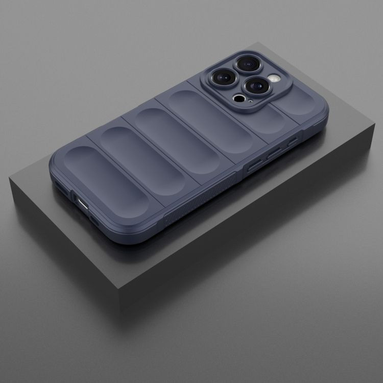 Husa Apple iPhone 15 Pro Max, Wave Silicone, protectie camera, catifea in interior, navy blue — varianta 2