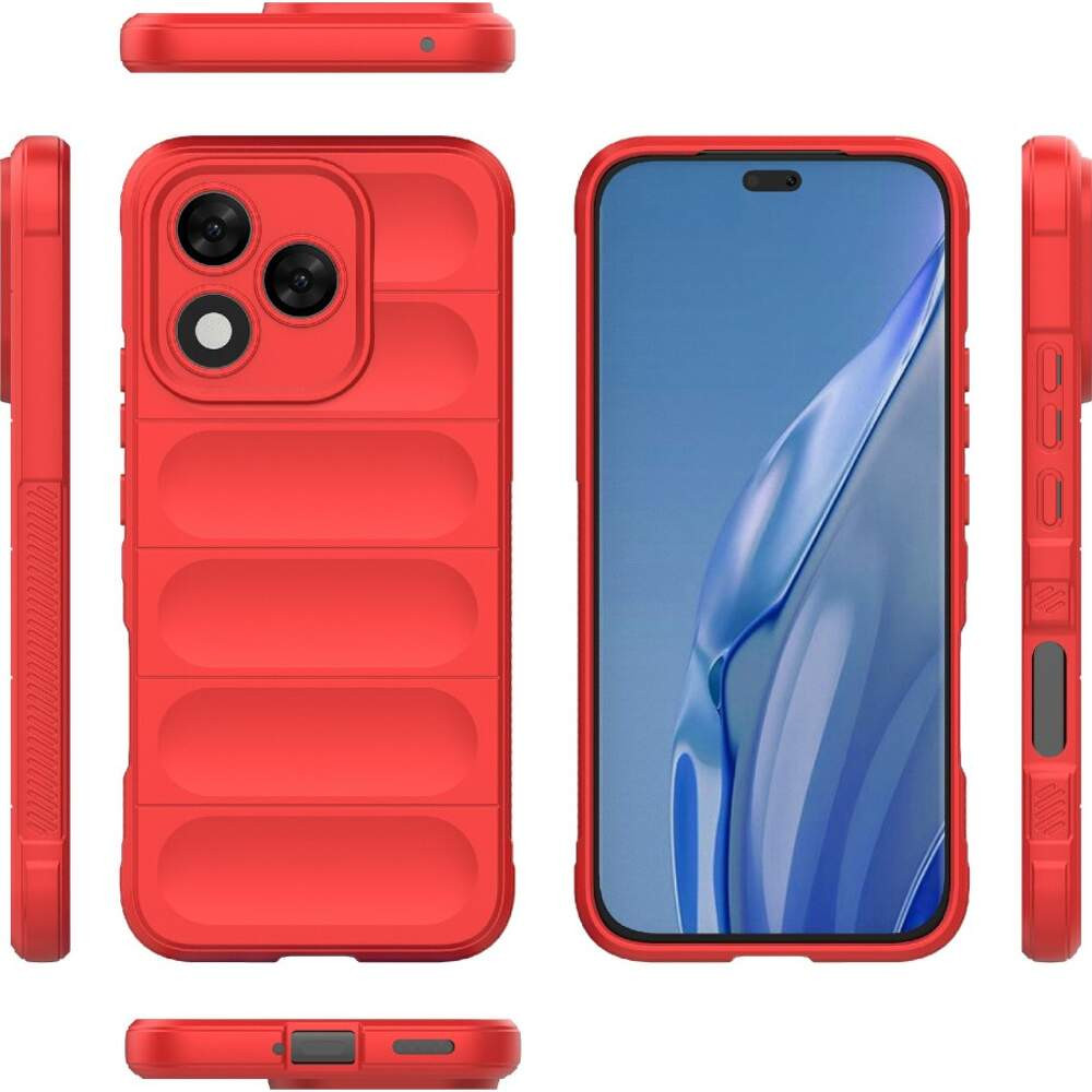 Husa Honor 400 Lite, Wave Silicone, protectie camera, catifea in interior, pure red — varianta 2