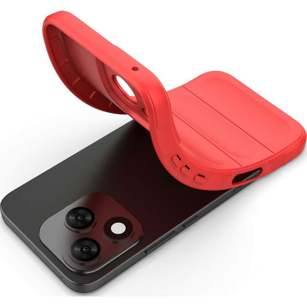 Husa Honor 400 Lite, Wave Silicone, protectie camera, catifea in interior, pure red — varianta 3