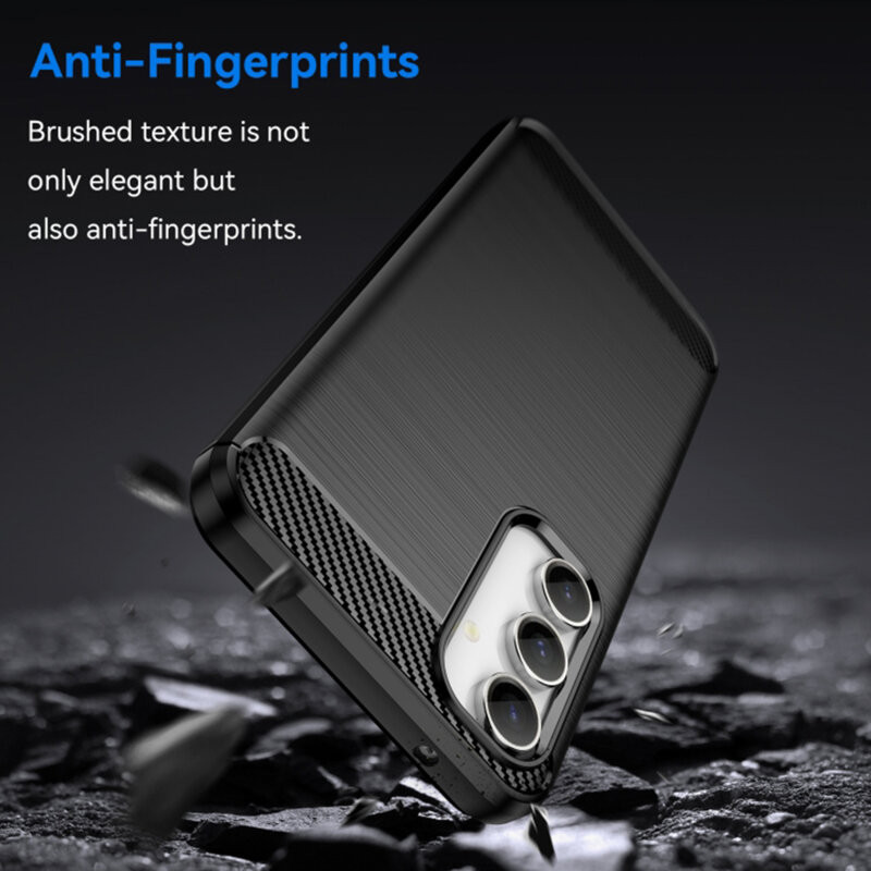 Husa Samsung Galaxy A55, Carbon Stripe, 2 mm, neagra — varianta 3
