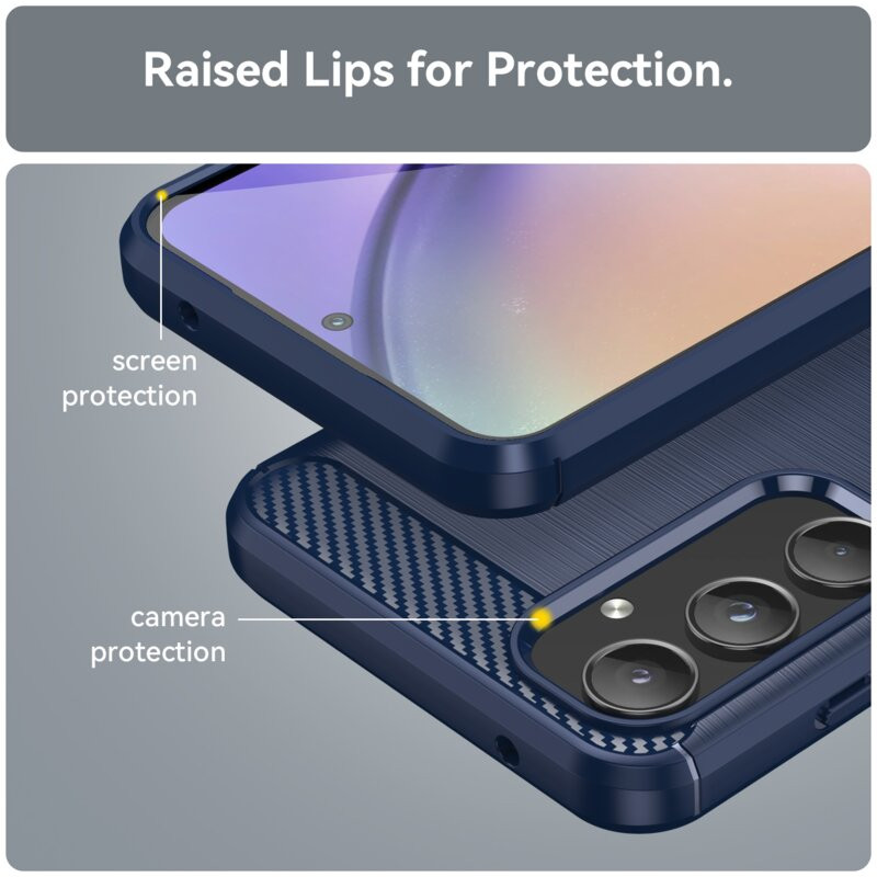 Husa Samsung Galaxy A55, Carbon Stripe, 2 mm, albastra — 4