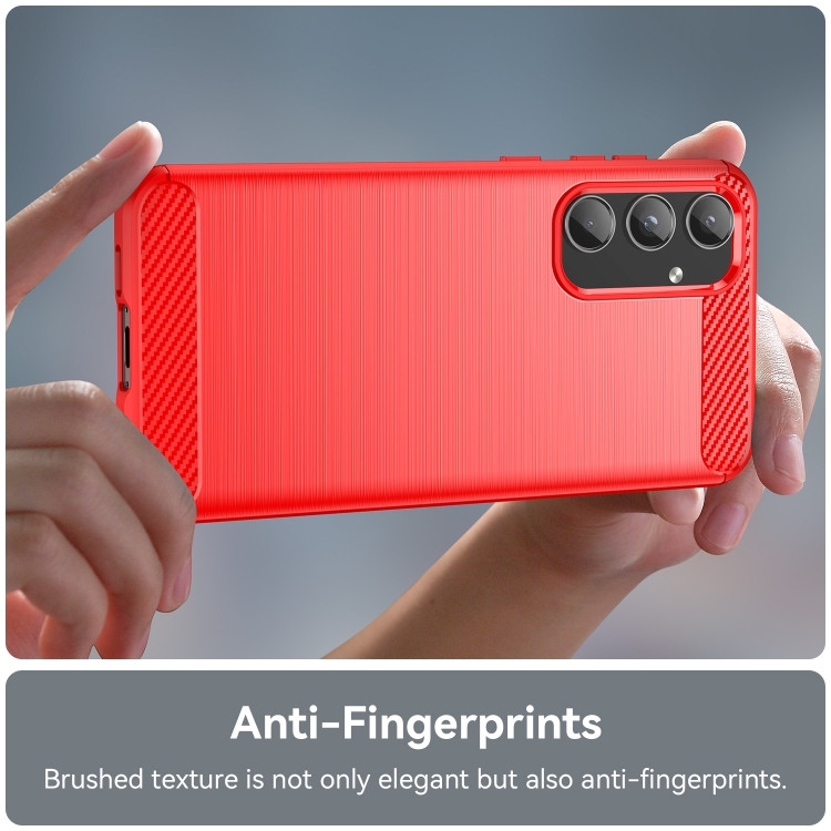 Husa Samsung Galaxy A55, Carbon Stripe, 2 mm, rosie — varianta 2