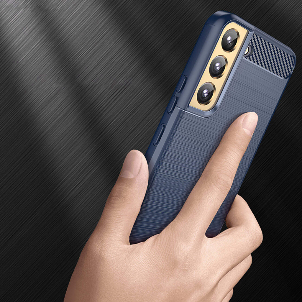 Husa protectie Samsung Galaxy S23, Carbon Stripe, TPU flexibil 2 mm, albastra — varianta 5