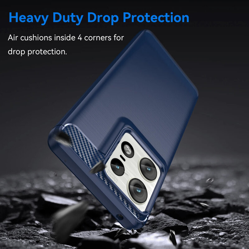 Husa protectie Motorola Edge 50 Pro, Carbon Stripe, 2 mm, albastra — varianta 5