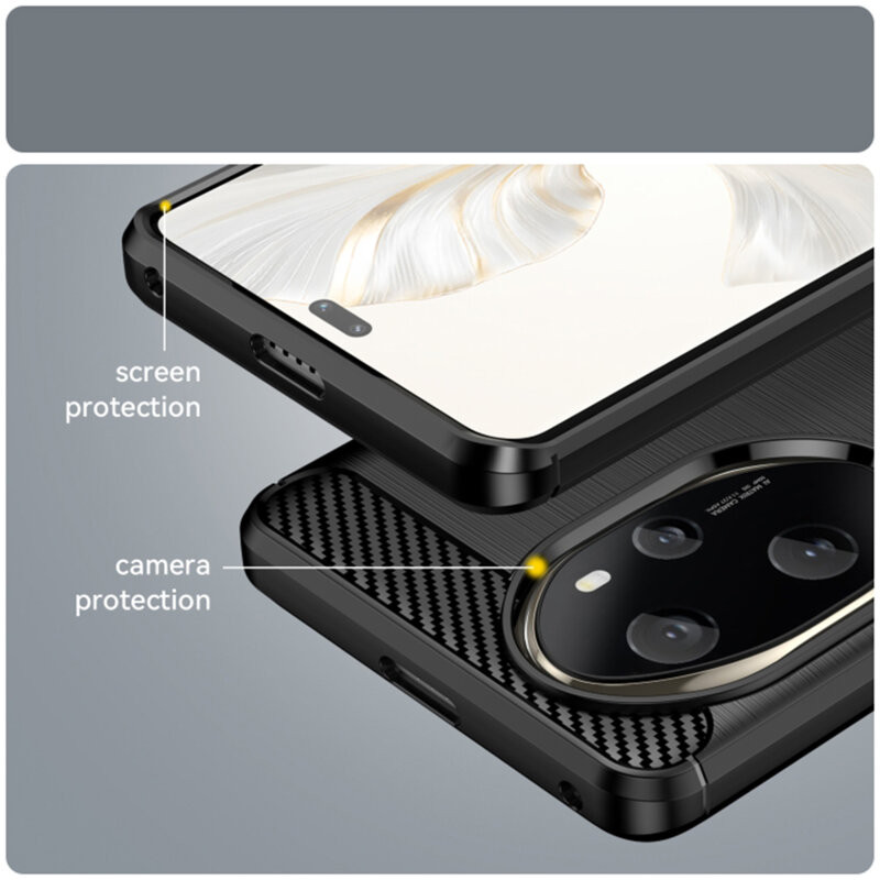 Husa protectie Honor 200, Carbon Stripe, TPU flexibil, albastra — 5