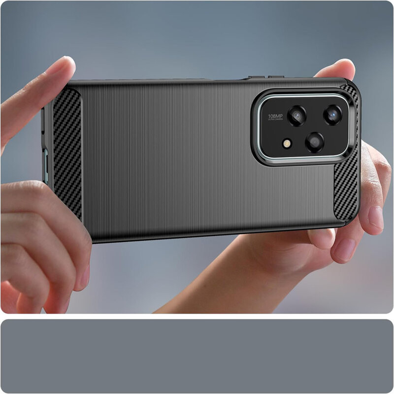 Husa protectie Honor 200 Lite, Carbon Stripe, TPU flexibil, albastra — 2
